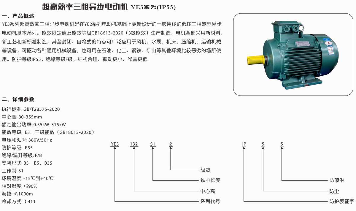 超高效率三相異步電動機(jī)  YE3系列 01